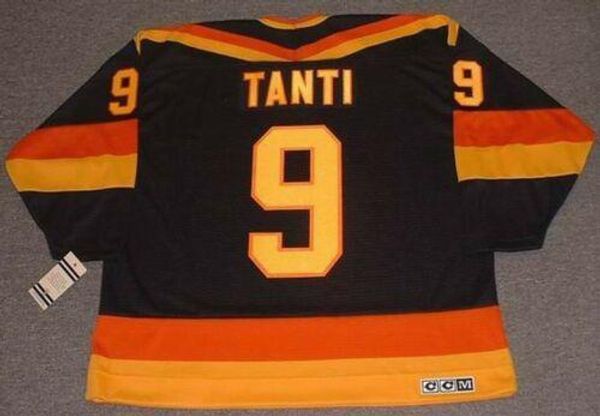 

tony tanti vancouver canucks 1987 ccm vintage turn back away hockey jersey all stitched quality any name any number, Black;red