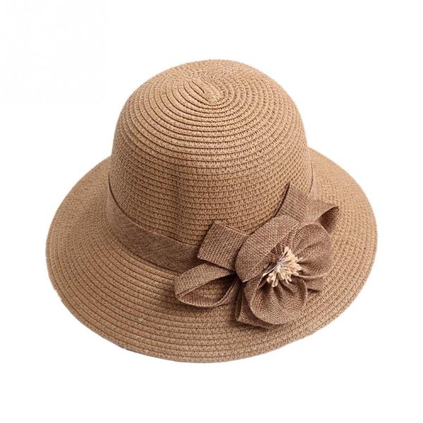 

women wide brim travel sun hats summer sunshade daily holiday flowers casual hat khaki beige beach straw hats, Blue;gray