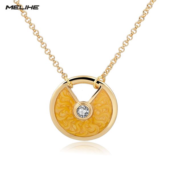 

pendant necklaces melihe boho gold long necklace enamel round women wedding & engagement jewelry orange yellow blue green sne160111, Silver