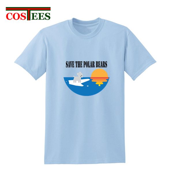 

elegant ice sunset sea design save the polar bear t shirts men global warming environment t-shirts environmental protection tees