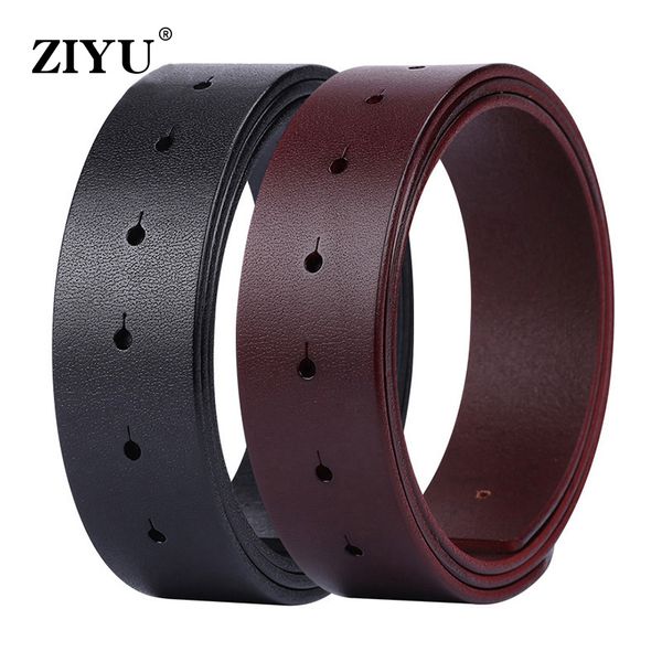 

men's genuine leather belt no buckle smooth belt adjustable for men waist strap without buckle handmade diy male, Black;brown