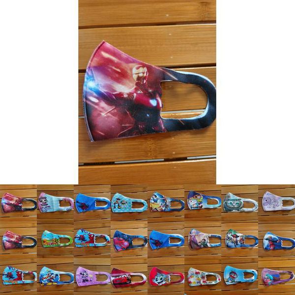 

10pcs celebrated boys lover cartoon character facemask designer face masks cartoon stretch mask for kids boys lover, Black