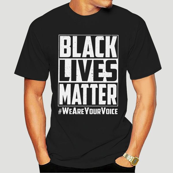 

черный lives matter футболка мужчины с коротким рукавом футболки мы ваш голос tee slim fit слоган tshirt -0176a