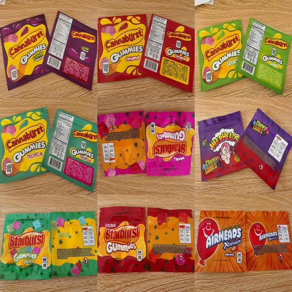 

storage nerds gushers pouch empty packaging bag bag childproof retail bites bag package gummies edibles rope gummies zipper cannaburst bgrkr