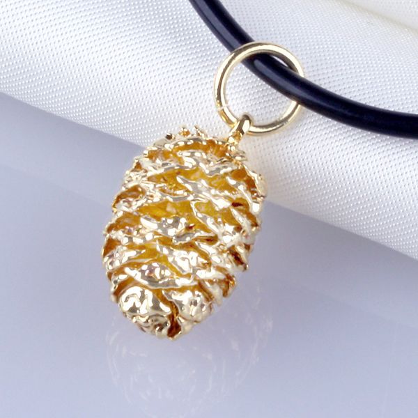 

24K gold plated beauty in the pineal gland of the golden leaves sweater chain necklace Jin Shipin