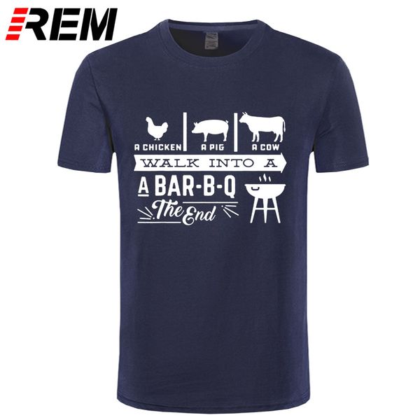 

a chicken pig cow walk into barbecue bbq funny t shirts men summer cotton harajuku short sleeve o neck streetwear black t-shirt