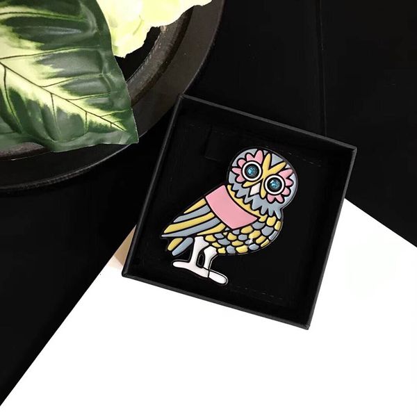 

2020 new brand fashion jewelry for women owl brooches colorful planet party sweater brooche c name stamp cute owl brooches, Gray