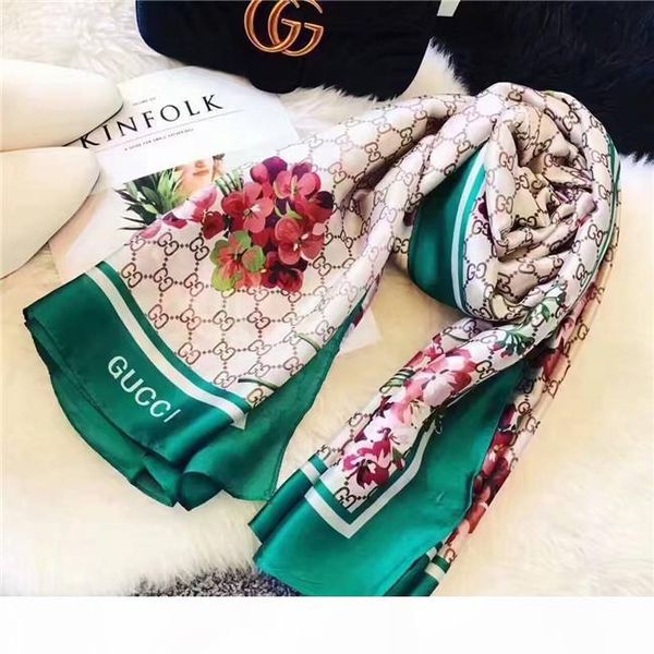 

the new brand silk scarves designed by the high-quality royal spring designers for women in 2018 are the fashionable style of women', Blue;gray