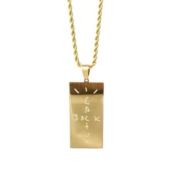 

travis scott cactus jack hip hop necklace goldmen and women pendant chain, Silver