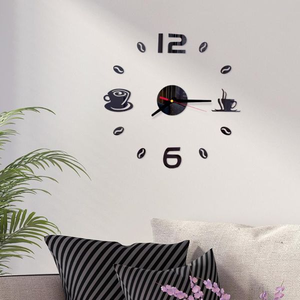 

self-adhesive wall clocks 3d diy acrylic mirror stickers home bedroom decoration living room decor