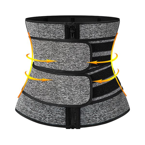 

waist support big trainer neoprene shaper women slimming sheath belly reducing body tummy sweat shapewear workout trimmer belt corset, Black;gray