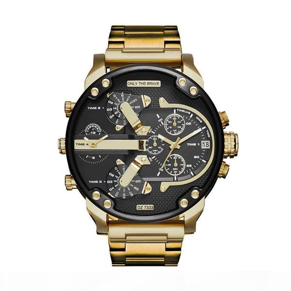 

dz 7333 luxury dz watch for man большой набор military часы наручные 2 часовой пояс мужчины спортивные часы моды платье часы вскользь кварце, Slivery;brown