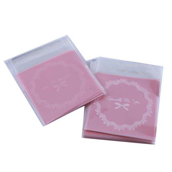 

Hot Sell Cookie Packaging Dot Bowknot Self-adhesive Plastic Bags For Biscuits Snack Baking Package Handmade Soap Packaging Bags