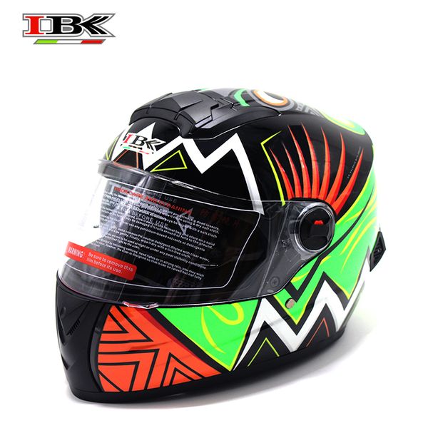 

ibk full face stylish motorcycle helmet open-face casco double lens with sun visor casque colorful helmets ibk-m61