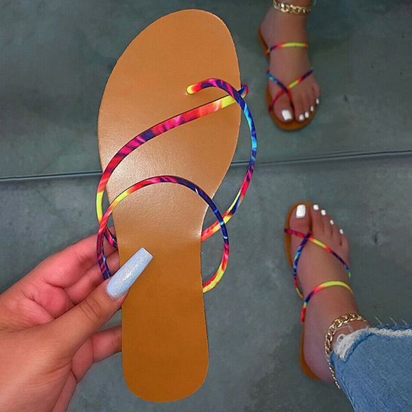 

women summer casual flat toe beach sandals slippers slip-on flip flop shoes, Black