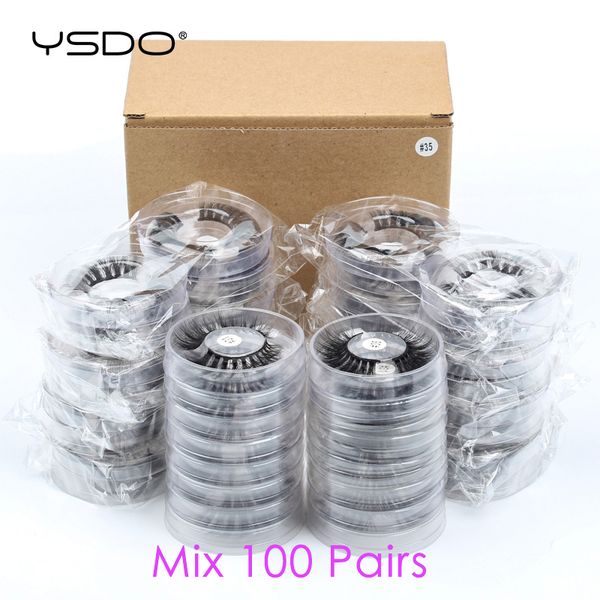 

false eyelashes ysdo eyelash 20/30/40/50/100 pairs mink wholesale natural long lashes makeup 3d
