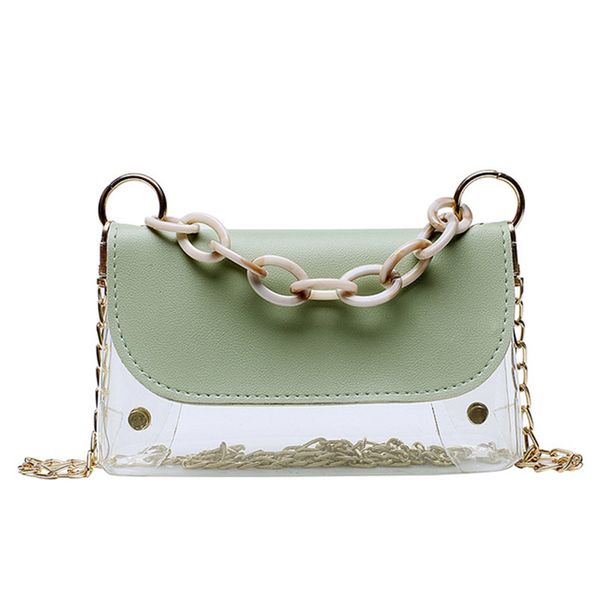 

2020 new underarm shoulder chain bag jelly transparent messenger bag handbags for women's trend vintage small female handbags