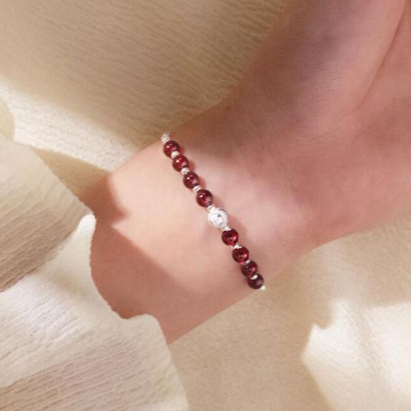 

2018 new arrival red crystal 925 sterling silver bracelet health fashion jewelry for women friend gift, Black