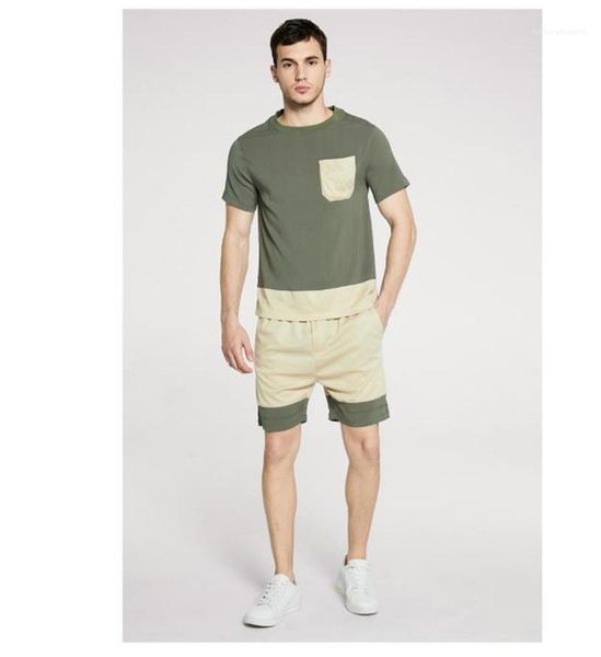 

holiday style tracksuits mens designer patchwork tracksuits casual short sleeve shirts short pants fahsion natural color, Gray