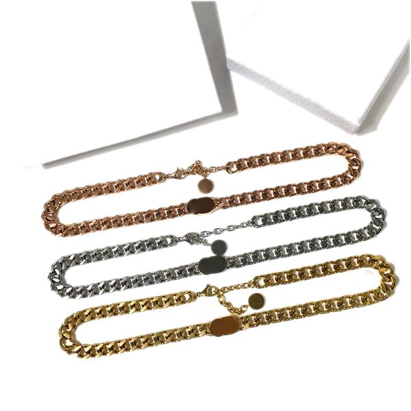 

ожерелье золота серебряная цепочка из нержавеющей стали ювелирные изделия подвески заявление чокеры ожерелье для женщин luxury дизайнер диза, Silver