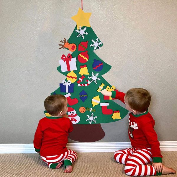 

christmas decorations windows stickers diy tree toy non-woven wall hanging ornaments