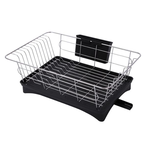 

counter dish drying rack with swivel spout drainer drainboard stainless steel