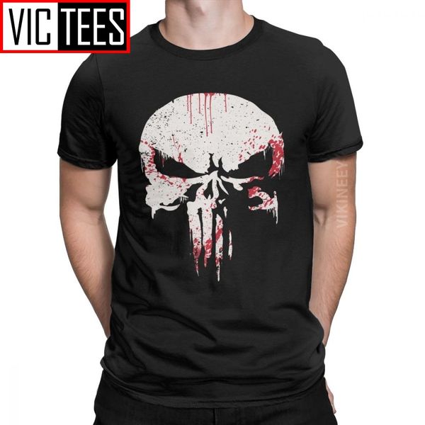 

novelty punisher t-shirt men o neck pure cotton t shirt supper hero fitness streetwear memento mori skull