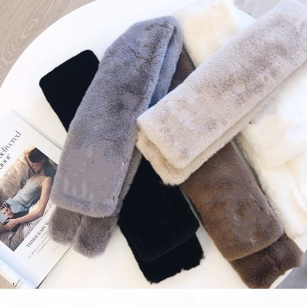 

high-grade classic rabbit hair letter name scarf for men and women in autumn and winter, scarf size 90*13cm, Blue;gray
