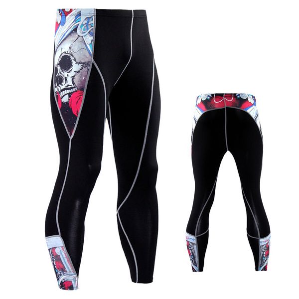 

mens compression pants jogger fitness excercise bodybuilding compression tights long trousers pants, Black