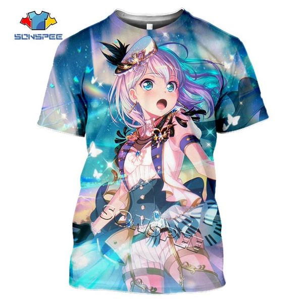 

anime cute girl bang dream summer 3d print shirts harajuku comics harajuku men clothing