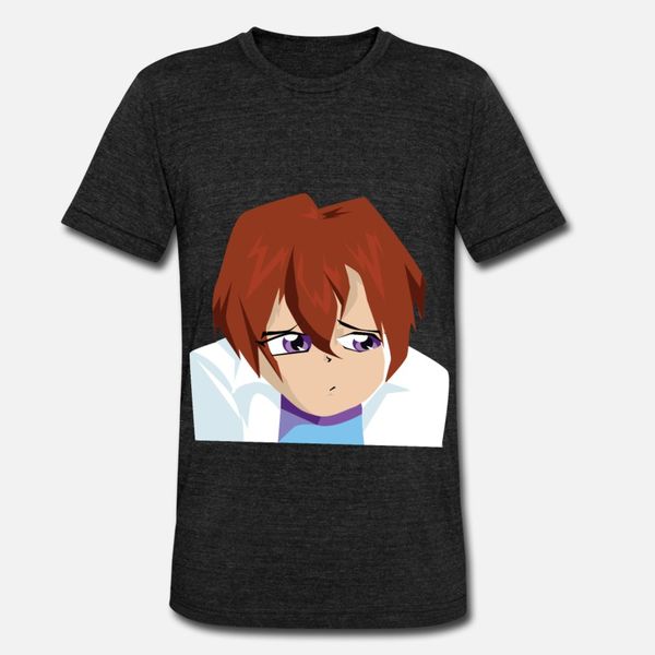 

sad anime boy t shirt men graphic 100% cotton o-neck basic solid graphic comical spring autumn natural shirt
