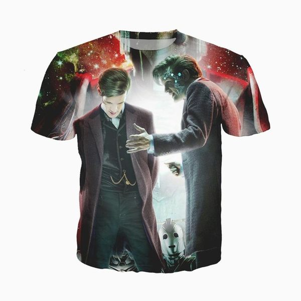 

doctor who summer casua gym homme 3d print shirts horror plus size humor men clothing