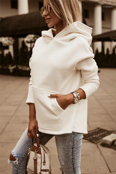 

casual loose pullover long sleeve hoodies womens clothes women designer hoodies fashion natural color hoodies with pocket, Black