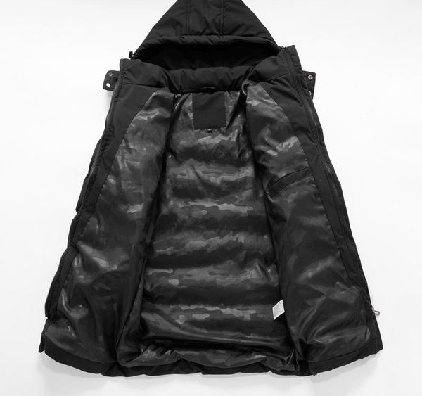 

winter men s long hooded warm coat down jacket casual everyday wear warm thick men s jacket popular large003, Black