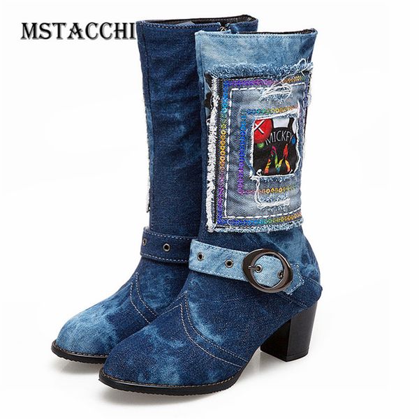 

mstacchi woman leather belt embroider graffiti print patchwork half boots retro ladies tie sewing low heel les bottes basses, Black