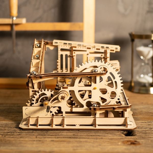 

robotime diy cog coaster magic creative marble run game wooden model building kits assembly toy gift for children lg502 mx200414