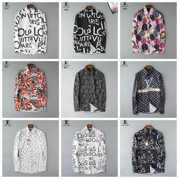 

роскошные мужские дизайнер burb medusa рубашки firmate бизнес рубашки платья вскользь рубашки марка печать тонкая рубашка парировать monc di, White;black