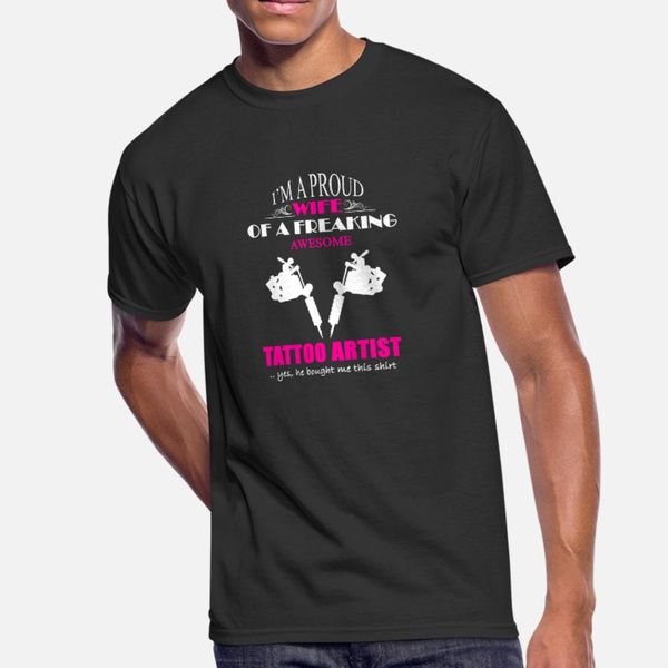 

татуировщик жена t shirt men печать хлопок плюс размер 3xl урожай солнечного свет нового стиль лето уникальной футболки