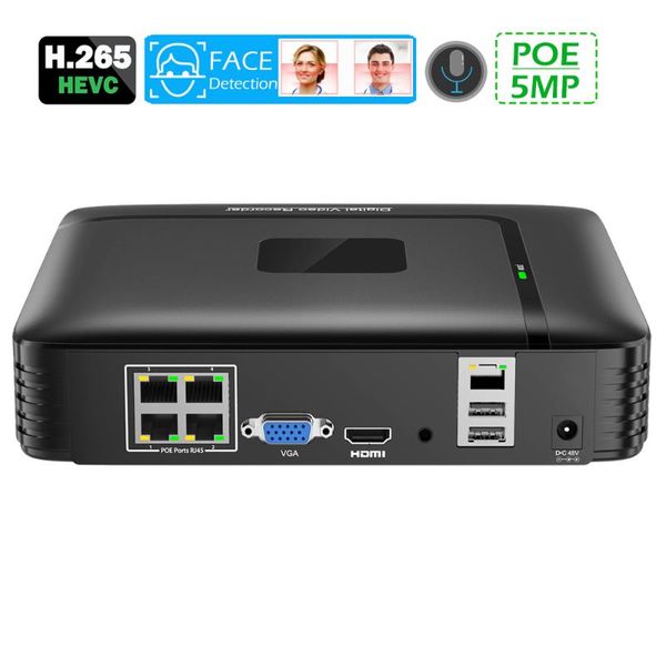 

4channel poe nvr 5mp surveillance cctv nvr 48v poe hi3536 for h.264 h.265 ip camera 3.5ch hdd 48v 3.5mm audio face detection, Black;white