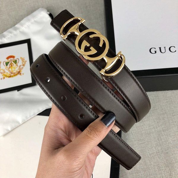 

width 2.4cm belt new original luxury design belt leather belt smooth buckle supply box, Black;brown