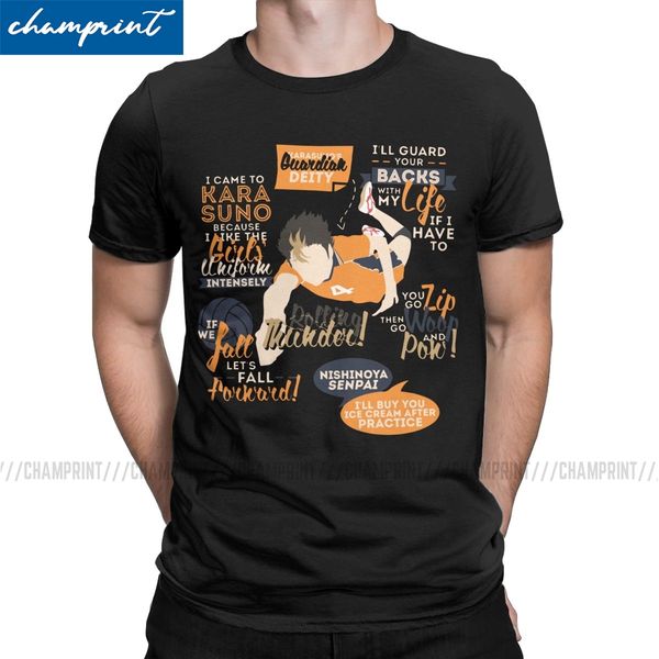 

men nishinoya quotes t shirt haikyuu anime volleyball manga cotton clothes funny short sleeve crew neck tee shirt 6xl t-shirts