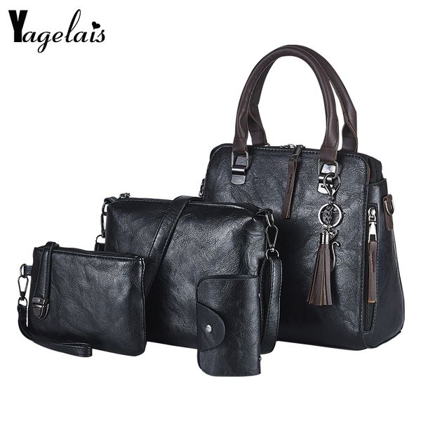 

2020 high capacity women casual pu leather mother-in-law bag 3 piece sets large capacity messager bag fashion simple handbag