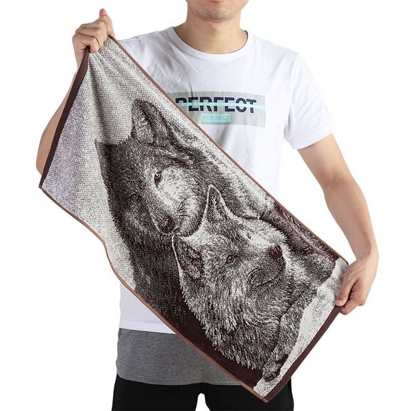 

wolf luxury face towel men cotton wash face soft women towel thick absorbent l shower hair creative gift 6mm96