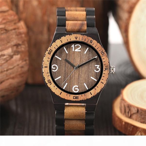 

minimalist retro full wooden watches women men bamboo wood bracelet fashion creative quartz wristwatch handmade gifts clock hour, Slivery;brown