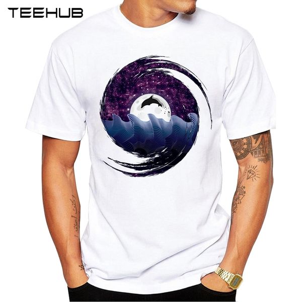 

новые поступления 2019 teehub высокий ночь дизайн мужская мода galaxy printed t-shirt с коротким рукавом o-образным вырезом топы hipster tee