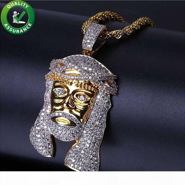 

iced out chains pendant hip hop jewelry designer gold necklace men long jesus piece pendants luxury diamond rapper chain rock wedding gift, Silver