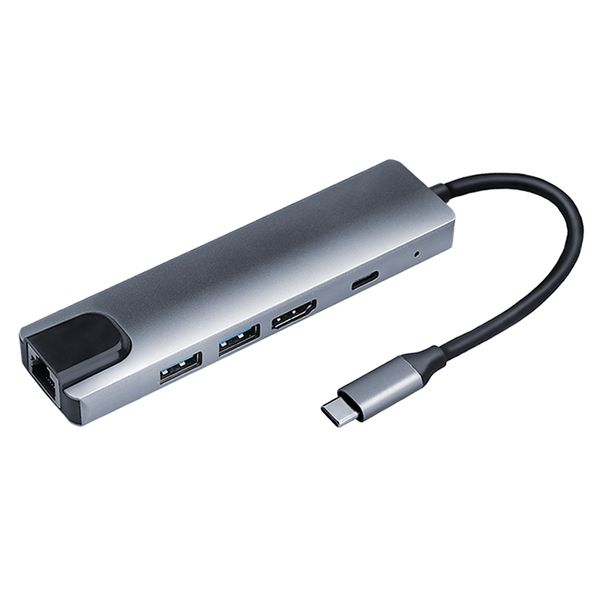 

5 in1 type c to usb 3.0 4k hdmi pd fast charge ethernet rj45 lan adapter