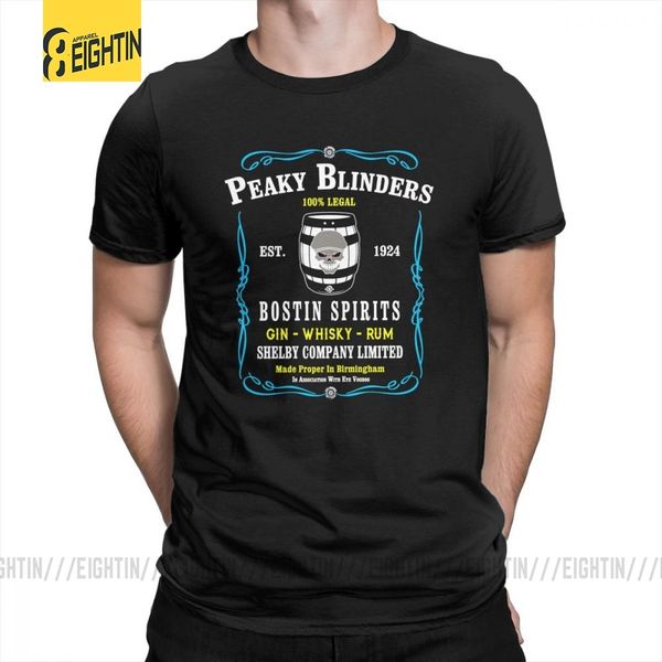 

peaky blinders bostin spirits male tee shirt round neck classic fit t shirts t-shirts short-sleeved pure cotton popular big size