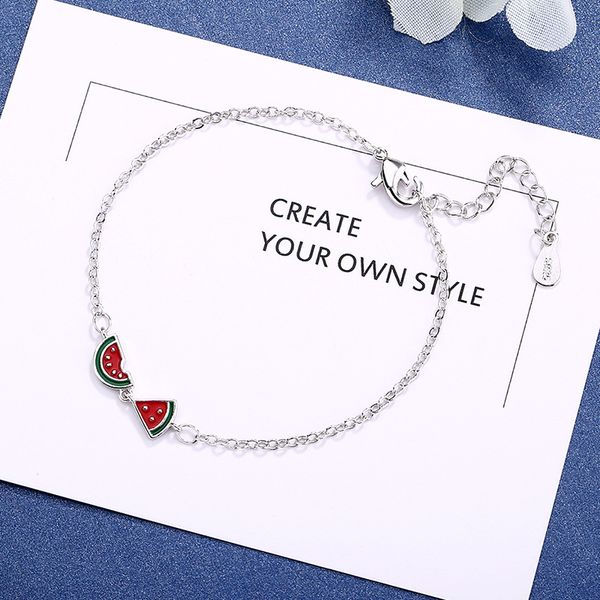 

new asymmetrical bracelet female simple and fresh forest gift red watermelon bracelet, Black