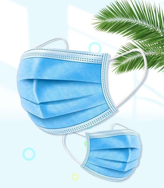 

DHL packaging disposable mask adult students breathable light three layer with meltblown cloth dustproof, sunscreen and haze prevention non